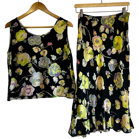 Vintage skirt and top matching coordinated set 90s floral excellent condition - Picture 1 of 16